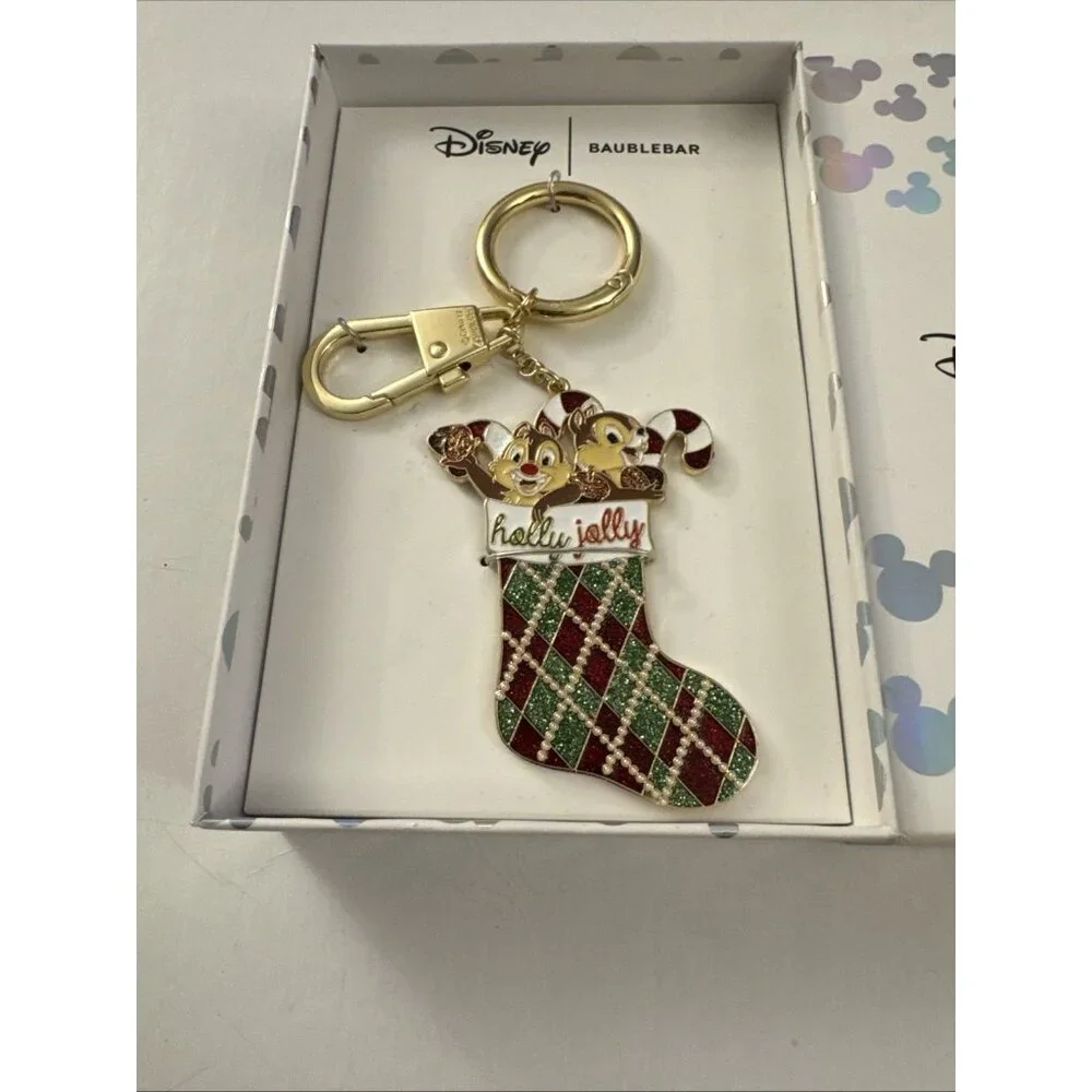 Disney Baublebar x Disney Chip & Dale Bag Charm Keychain Christmas Stocking B30